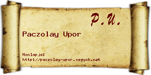 Paczolay Upor névjegykártya